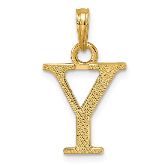 14K Polished Letter Y Pendant