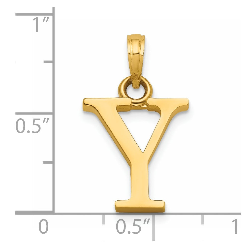 14K Polished Letter Y Pendant