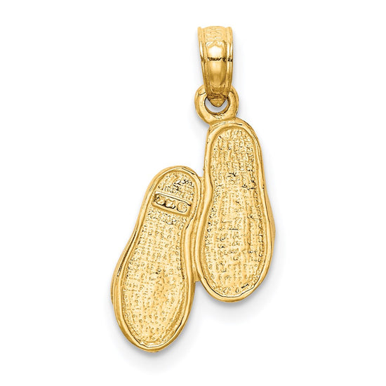 Gold Polished Flip Flop Pendants