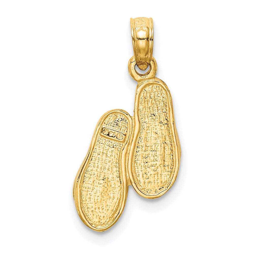 Gold Polished Flip Flop Pendants