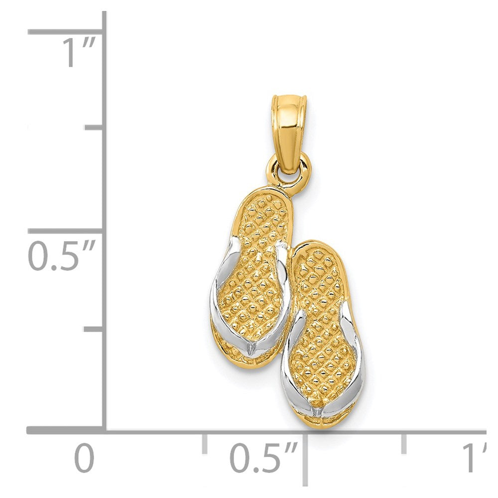 Gold Polished Flip Flop Pendants