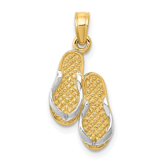 Gold Polished Flip Flop Pendants