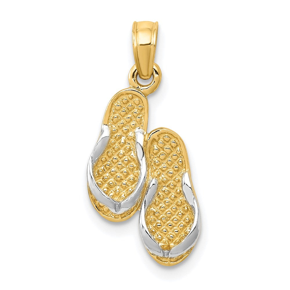Gold Polished Flip Flop Pendants