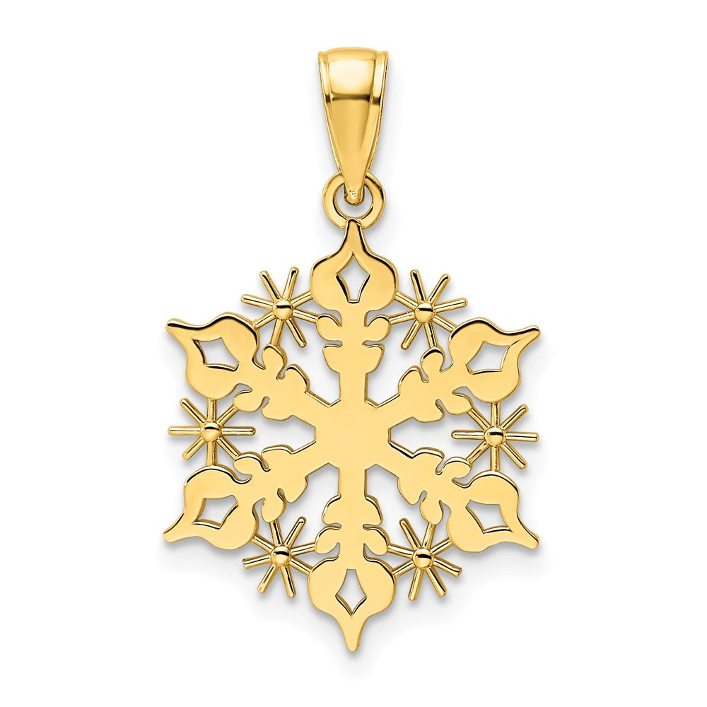 Gold Polished Snowflake Pendants