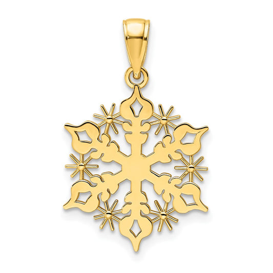 Gold Polished Snowflake Pendants