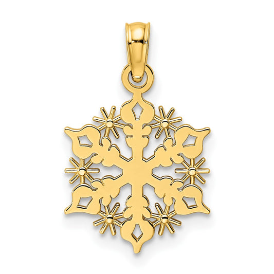 Gold Polished Snowflake Pendants