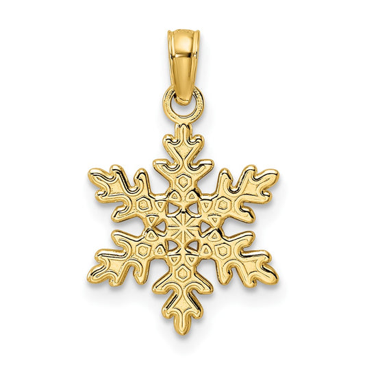 Gold Polished Snowflake Pendants