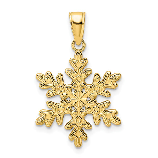 Gold Polished Snowflake Pendants
