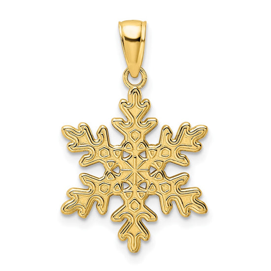 Gold Polished Snowflake Pendants