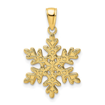 Gold Polished Snowflake Pendants
