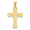 14K Polished Fancy Double Cross Pendant