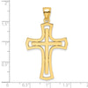 14K Polished Fancy Double Cross Pendant