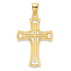14K Polished Fancy Double Cross Pendant