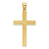 14K Polished Beaded Cross Pendant