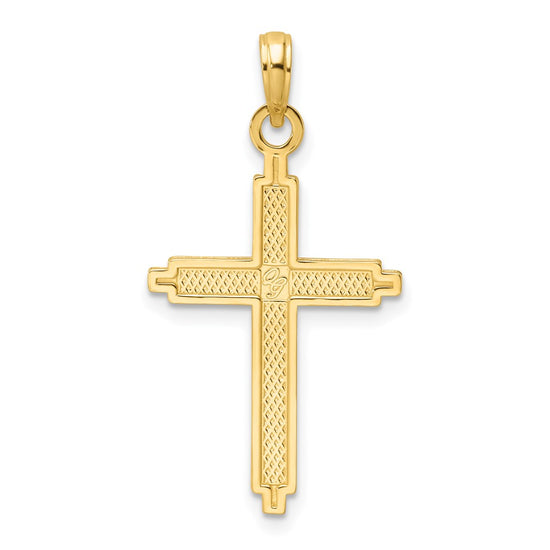 Gold Beaded Latin Cross Pendant