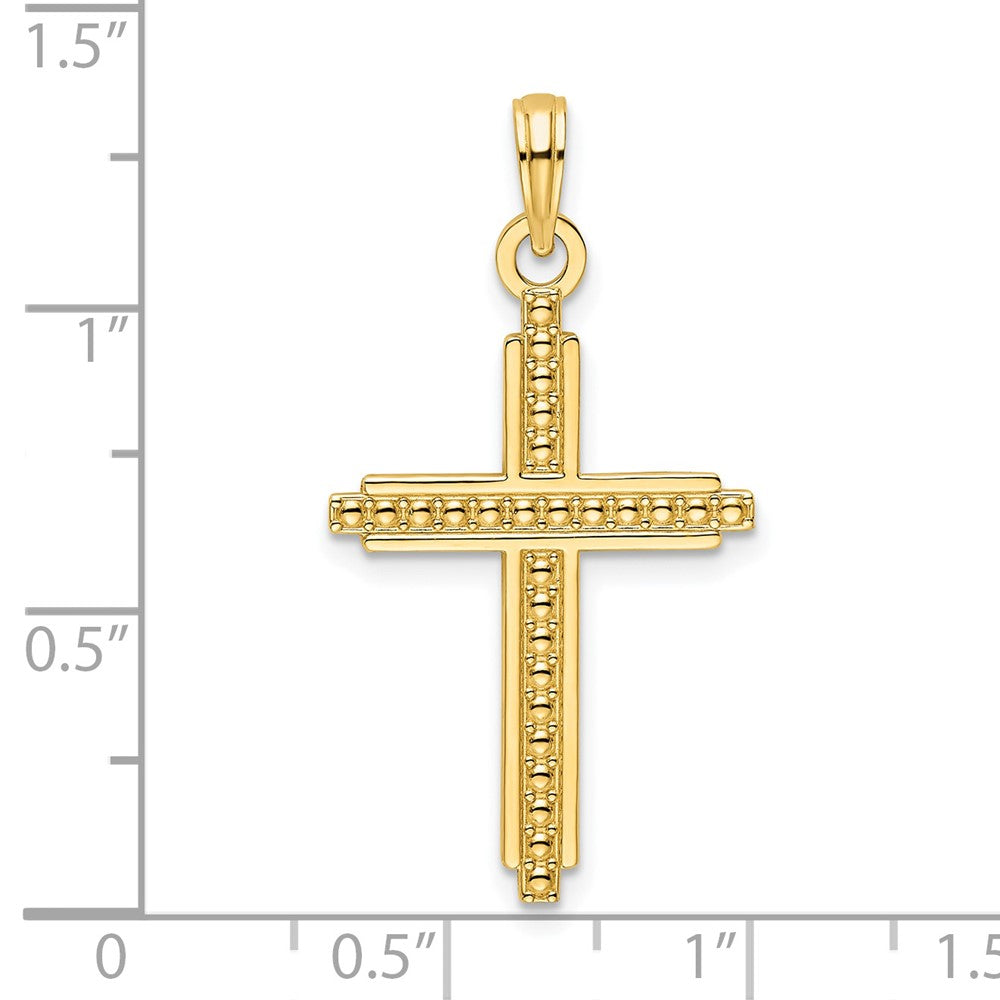 Gold Beaded Latin Cross Pendant