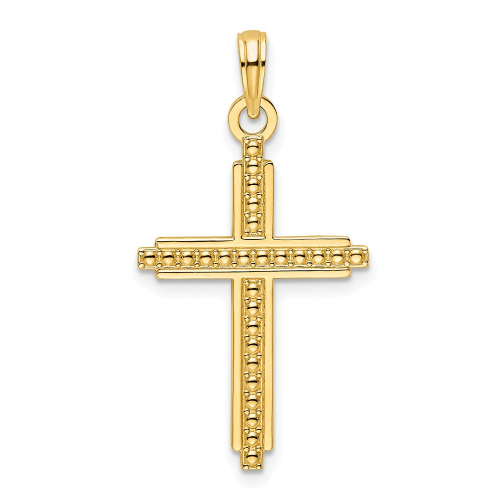 Gold Beaded Latin Cross Pendant