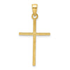 14K Polished Beaded Cross Pendant