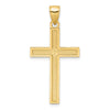 14K Polished Beaded Cross Pendant