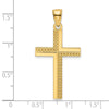 14K Polished Beaded Cross Pendant
