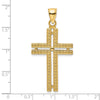 14K Polished Beaded Cross Pendant
