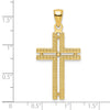 14K Polished Beaded Cross Pendant