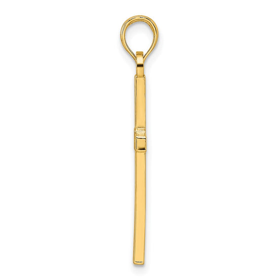 14k Beaded and Polished Fancy Cross Pendant