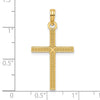 14k Beaded and Polished Fancy Cross Pendant