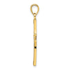 14k Beaded and Polished Cross Pendant
