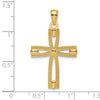 14k Beaded and Polished Cross Pendant