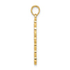 14K Polished and Beaded Design Cross Pendant