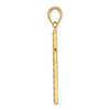 14K Polished and Textured Cross Pendant
