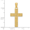 14K Polished and Textured Cross Pendant