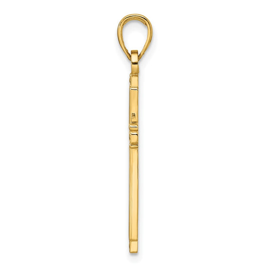 Gold Beaded Latin Cross Pendant