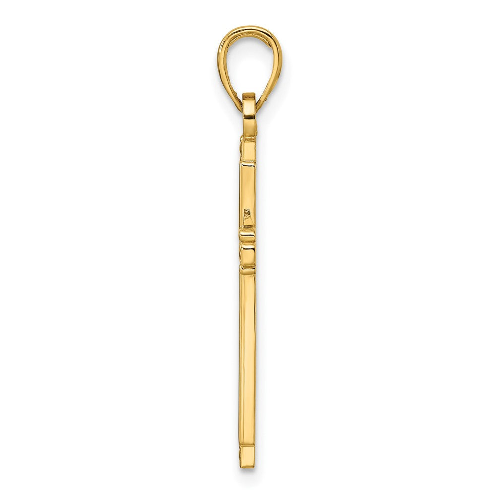 Gold Beaded Latin Cross Pendant