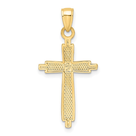 Gold Beaded Latin Cross Pendant