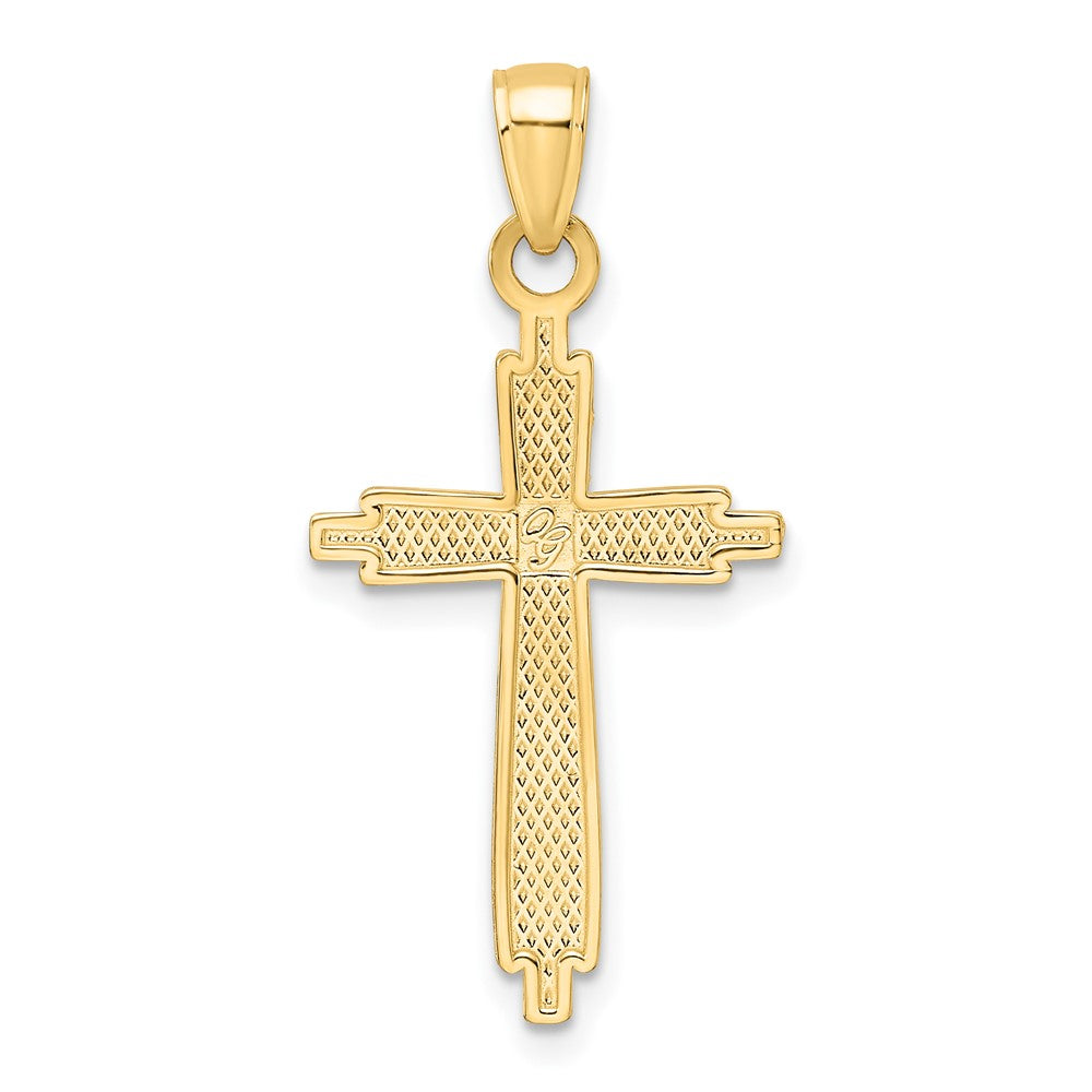 Gold Beaded Latin Cross Pendant