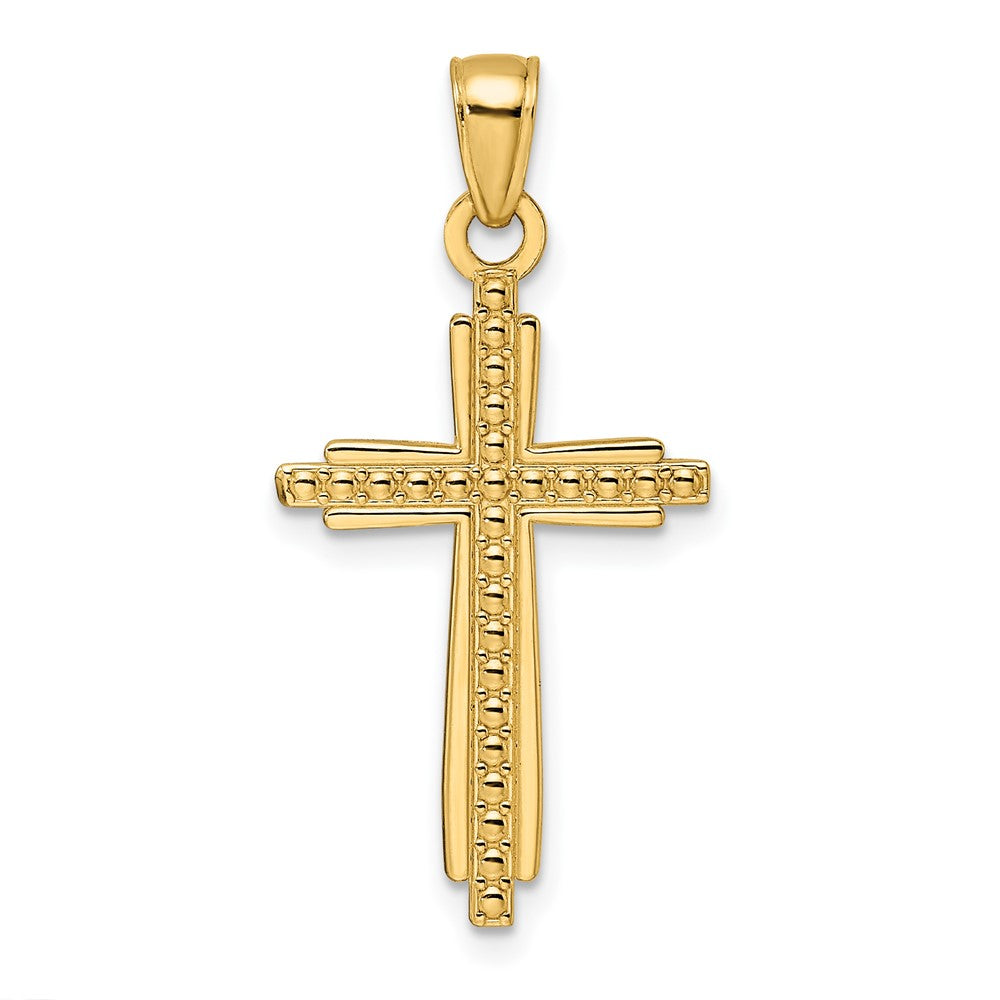 Gold Beaded Latin Cross Pendant