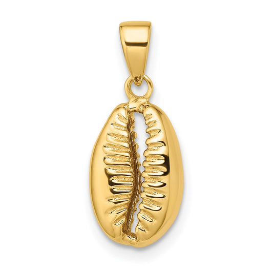 14k Polished 3-D Cowrie Shell Pendant