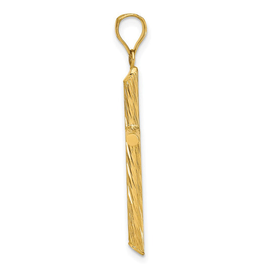 Gold Hollow Latin Cross Pendant