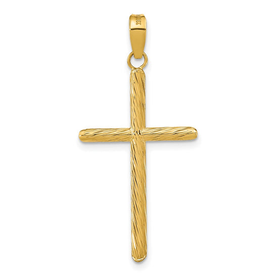 Gold Hollow Latin Cross Pendant