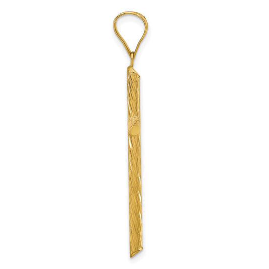 Gold Hollow Latin Cross Pendant