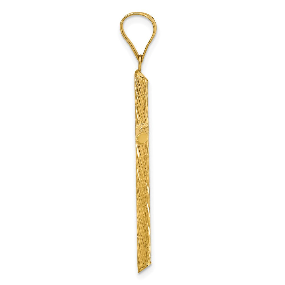 Gold Hollow Latin Cross Pendant