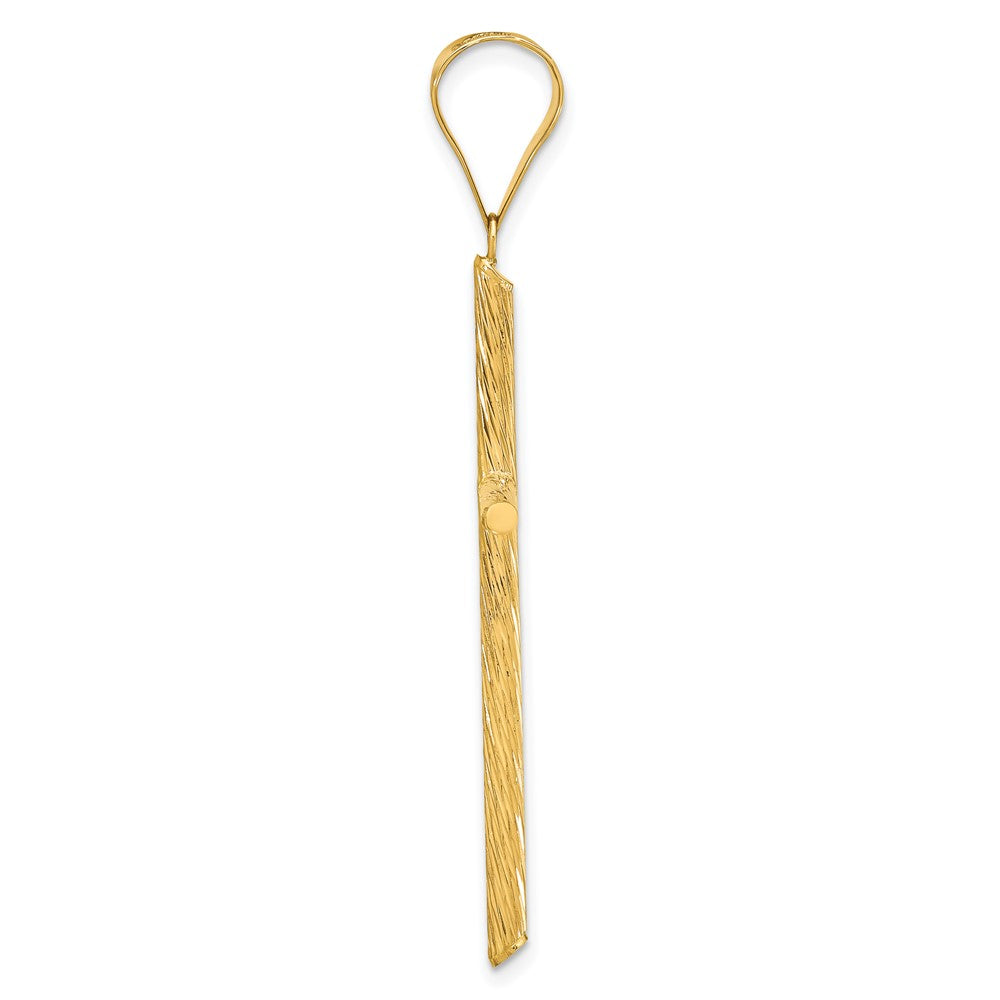 14K Polished and Textured Fancy Cross Pendant