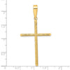 14K Polished and Textured Fancy Cross Pendant