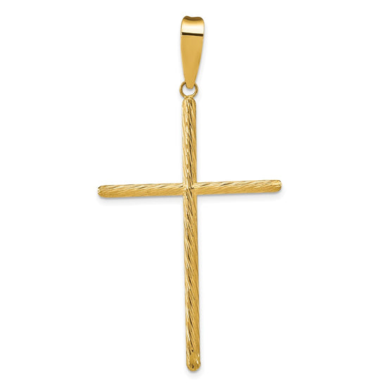 Gold Hollow Latin Cross Pendant