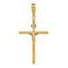 14K and White Rhodium Polished and Textured INRI Crucifix Cross Pendant