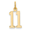 14k Small Elongated Number 11 Charm