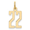 14k Small Elongated Number 22 Charm