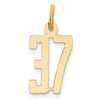 14k Small Elongated Number 37 Charm